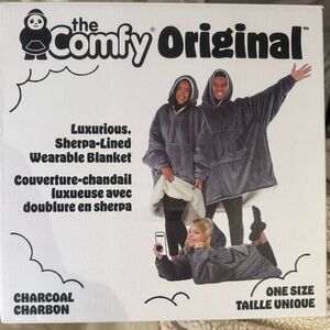 The Comfy Original Charcoal Sherpa-Lined Wearable Blanket